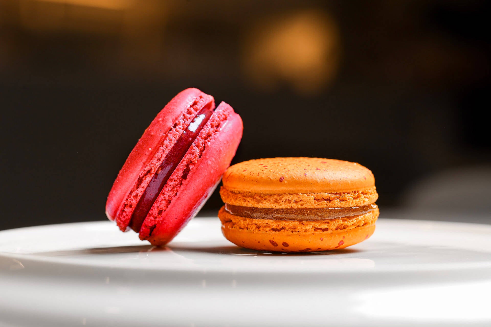 Colorful handcrafted Praliné macarons